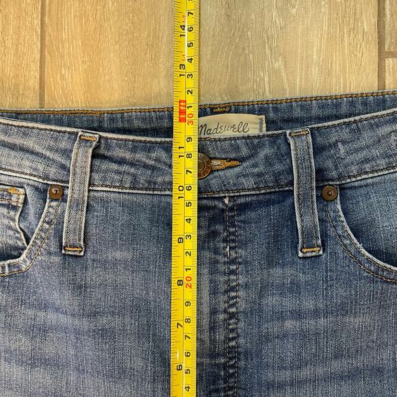 Madewell Curvy High Rise Skinny Jeans Women’s 30 Distressed Raw Hem Cropped Blue - Picture 7 of 11